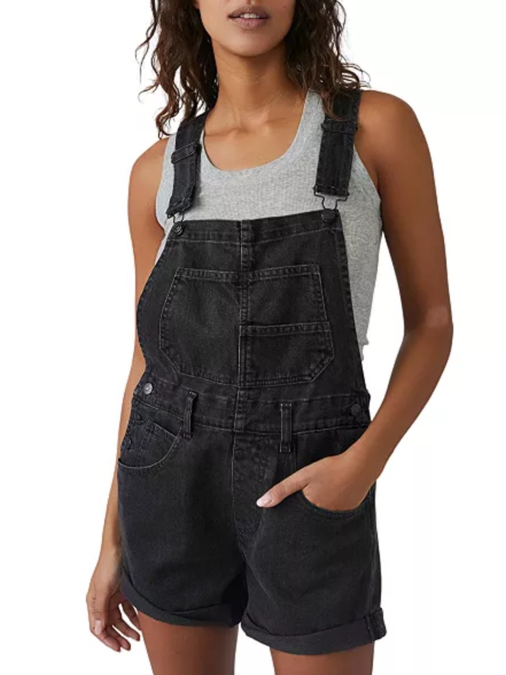 Free People Women's Ziggy Cotton Adjustable-Straps Shortalls